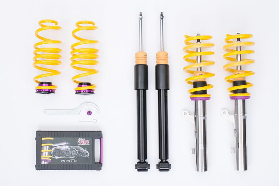 KW Gewindefahrwerk V2 InoX mit einstellbarer Zugstufendämpfung VW Polo 4