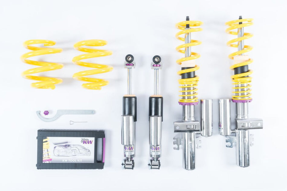 KW Gewindefahrwerk V3 InoX mit einstellbarer Druck- und Zug-stufendämpfung VW Multivan T5
