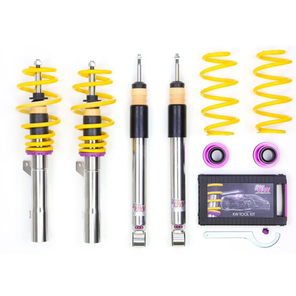 KW Gewindefahrwerk V3 InoX mit einstellbarer Druck- und Zug-stufendämpfung VW Golf V 1