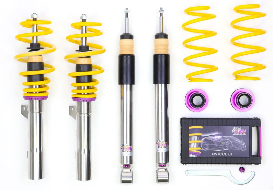 KW Gewindefahrwerk V3 InoX mit einstellbarer Druck- und Zug-stufendämpfung VW Golf VI 14