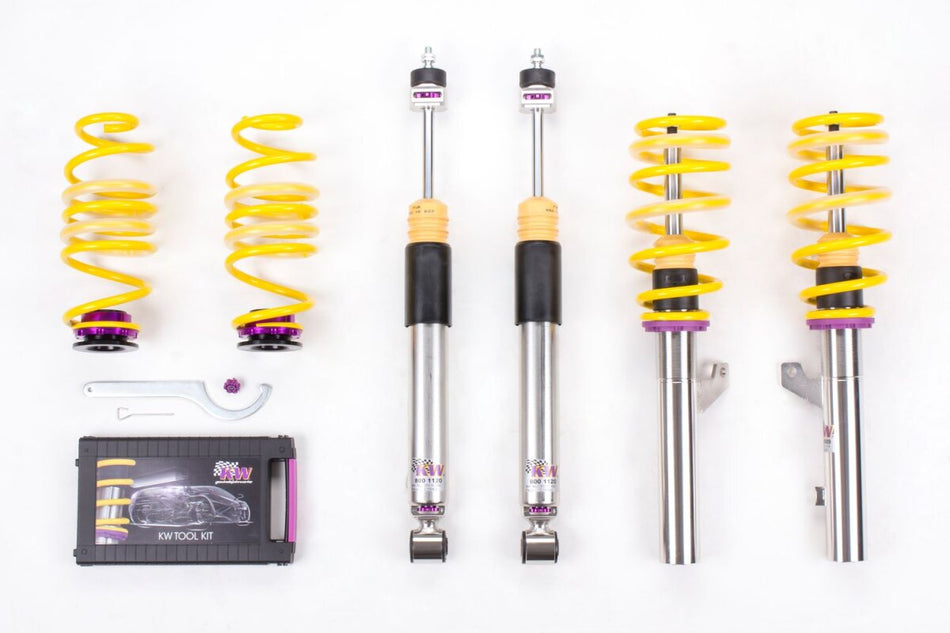 KW Gewindefahrwerk V3 InoX mit einstellbarer Druck- und Zug-stufendämpfung VW Golf VII 26