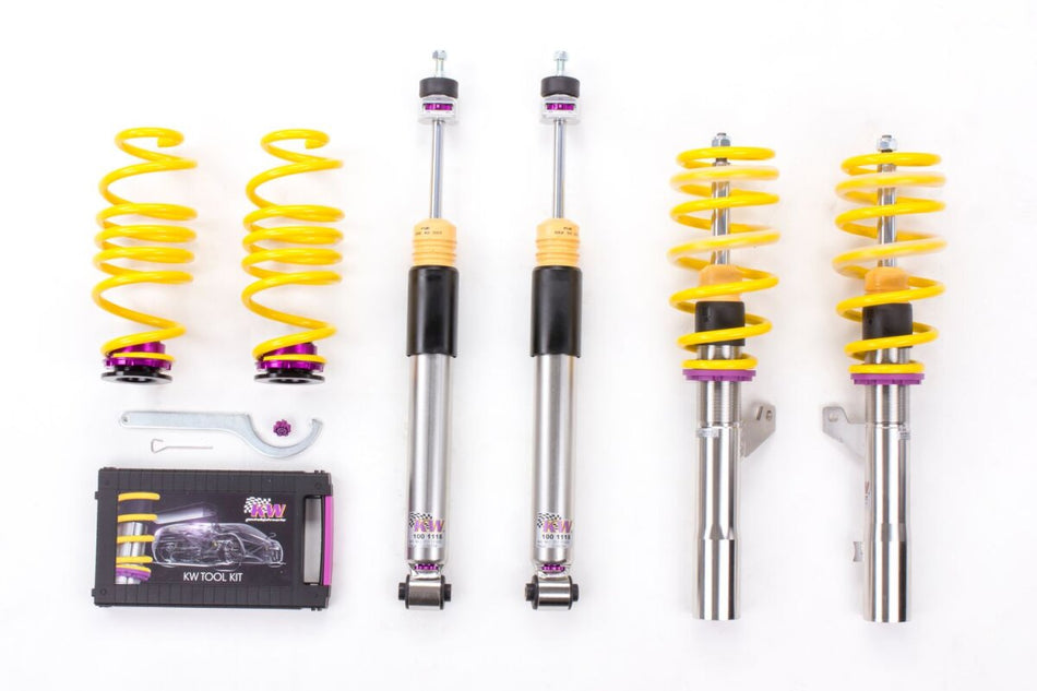 KW Gewindefahrwerk V3 InoX mit einstellbarer Druck- und Zug-stufendämpfung VW Golf VII R 2
