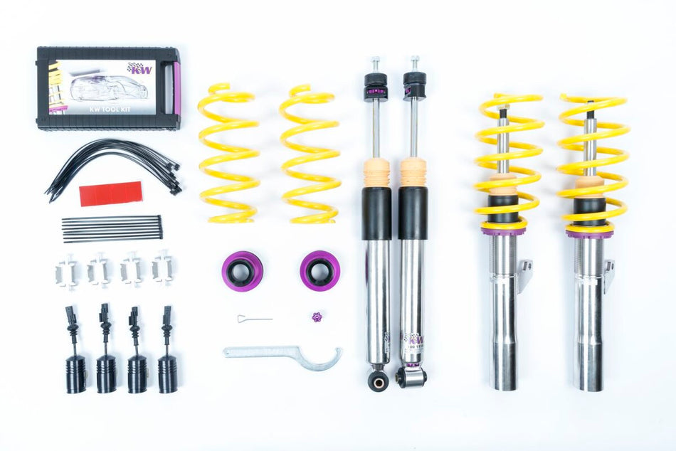 KW Gewindefahrwerk V3 InoX mit einstellbarer Druck- und Zug-stufendämpfung VW Golf VII 19