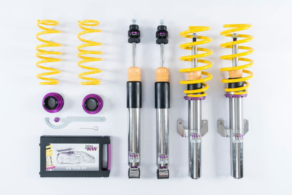 KW Gewindefahrwerk V3 InoX mit einstellbarer Druck- und Zug-stufendämpfung VW Polo 8