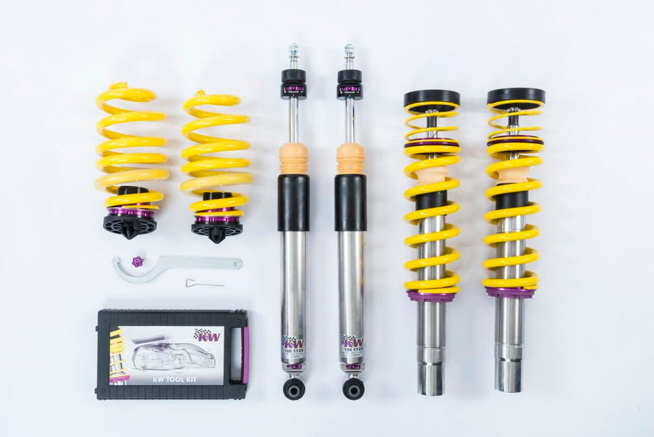KW Gewindefahrwerk V3 InoX mit einstellbarer Druck- und Zug-stufendämpfung Audi RS4 2