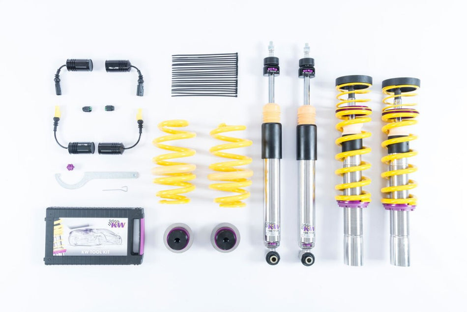 KW Gewindefahrwerk V3 InoX mit einstellbarer Druck- und Zug-stufendämpfung Audi A5 II 20