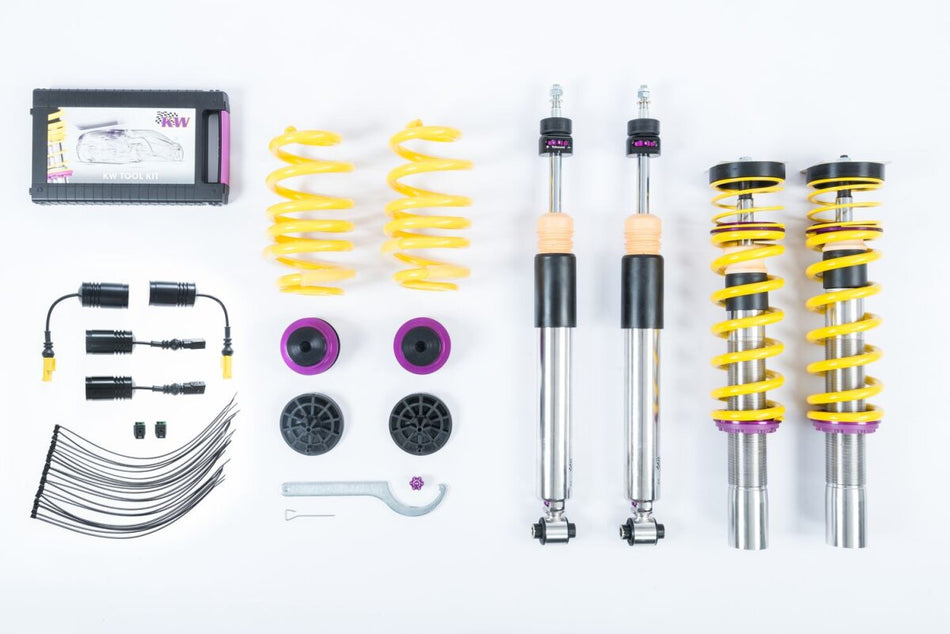 KW Gewindefahrwerk V3 InoX mit einstellbarer Druck- und Zug-stufendämpfung Audi S5 5