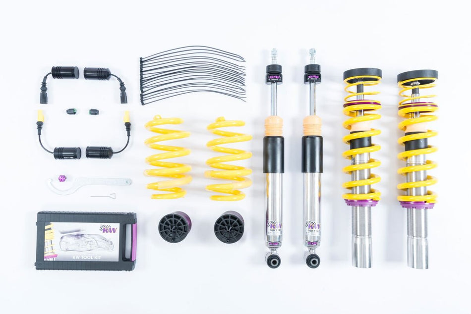 KW Gewindefahrwerk V3 InoX mit einstellbarer Druck- und Zug-stufendämpfung Audi S5 6