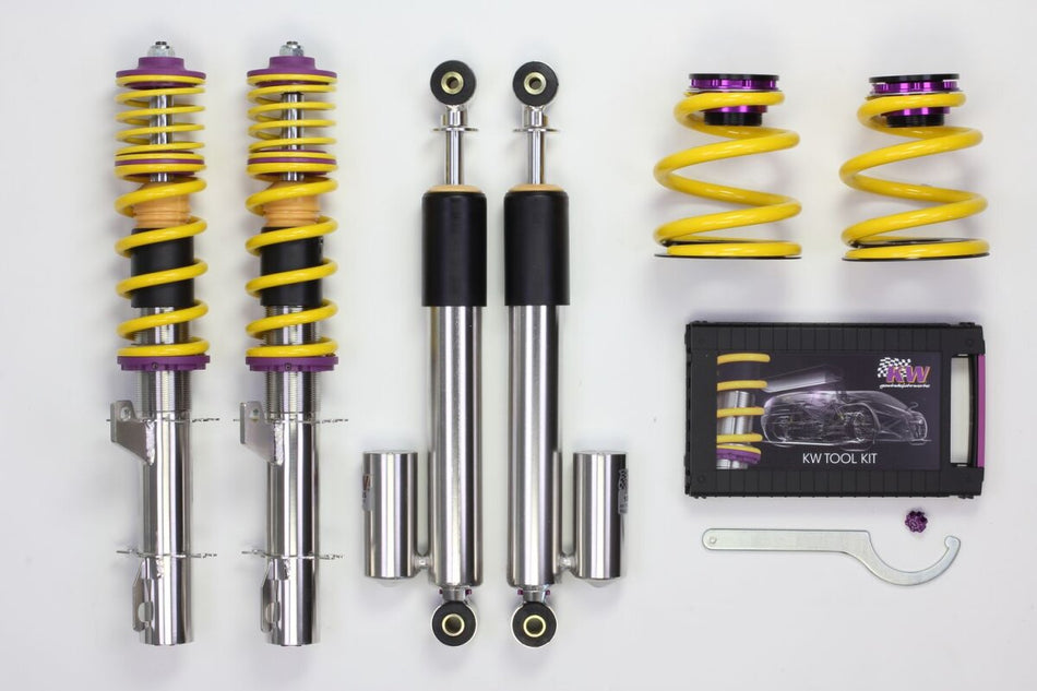 KW Gewindefahrwerk V3 InoX mit einstellbarer Druck- und Zug-stufendämpfung Audi S3 12