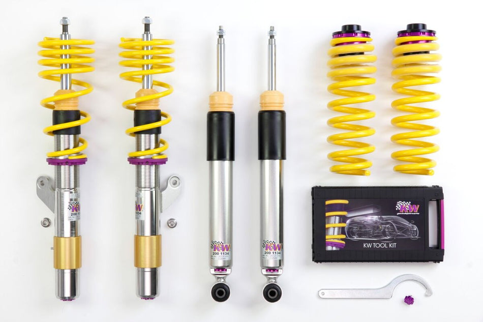 KW Gewindefahrwerk V3 InoX mit einstellbarer Druck- und Zug-stufendämpfung BMW 4er F32/F33 3