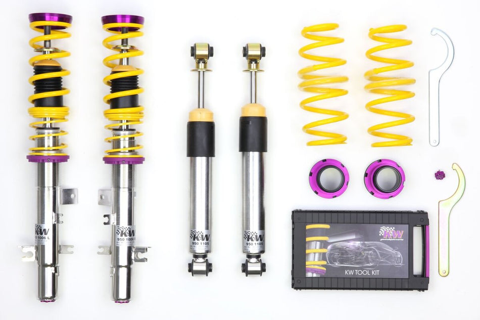 KW Gewindefahrwerk V3 InoX mit einstellbarer Druck- und Zug-stufendämpfung Citroen C3