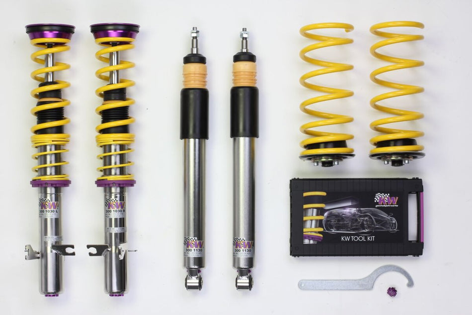 KW Gewindefahrwerk V3 InoX mit einstellbarer Druck- und Zug-stufendämpfung Ford Focus II RS