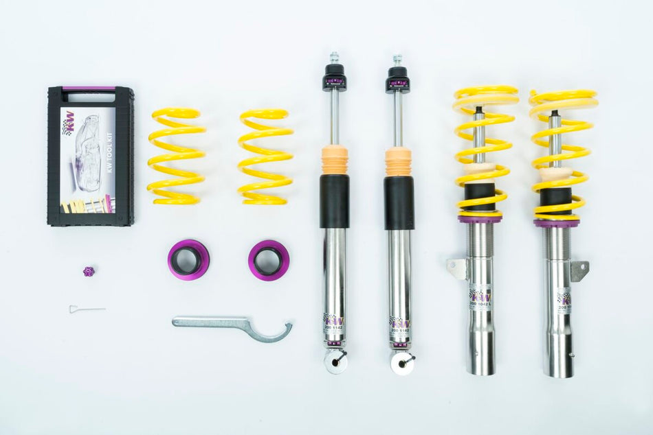 KW Gewindefahrwerk V3 InoX mit einstellbarer Druck- und Zug-stufendämpfung Mini Countryman inkl. JCW 5